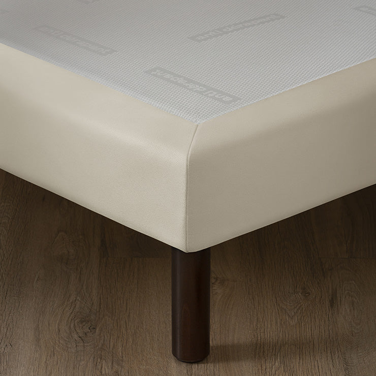 Louis, le sommier tapissier - Simili cuir ivoire